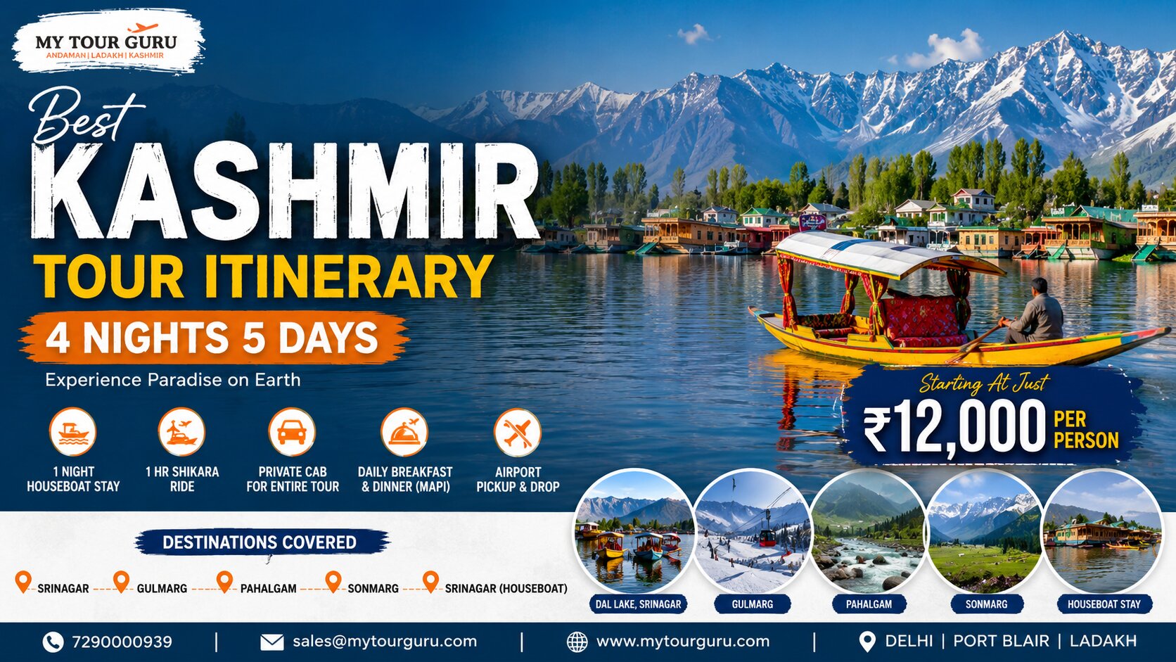 Best Kashmir Tour Itinerary 4 Nights 5 Days